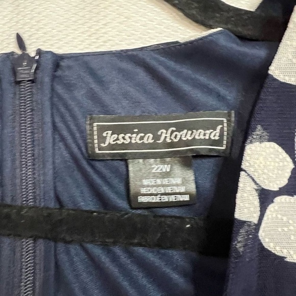 Jessica Howard Blue‎ White Floral Chiffon Knee Length Dress - Picture 4 of 10